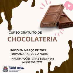 Curso da Carreta de Chocolate Gratuito em Balsa Nova